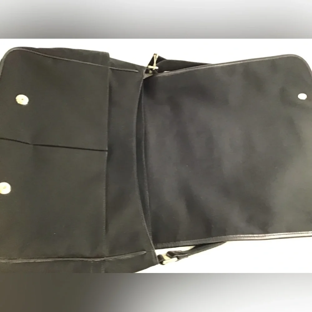 Coach Black Leather Canvas Messenger laptop Bag - Picture 9 of 16